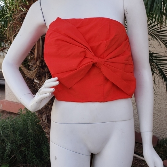 Gianni Bini Womens Julia Strapless Bow Blouse - Picture 2 of 5